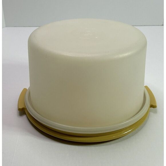 Vintage Tupperware Classic YELLOW round Cake Carrier 10" - Picture 1 of 16